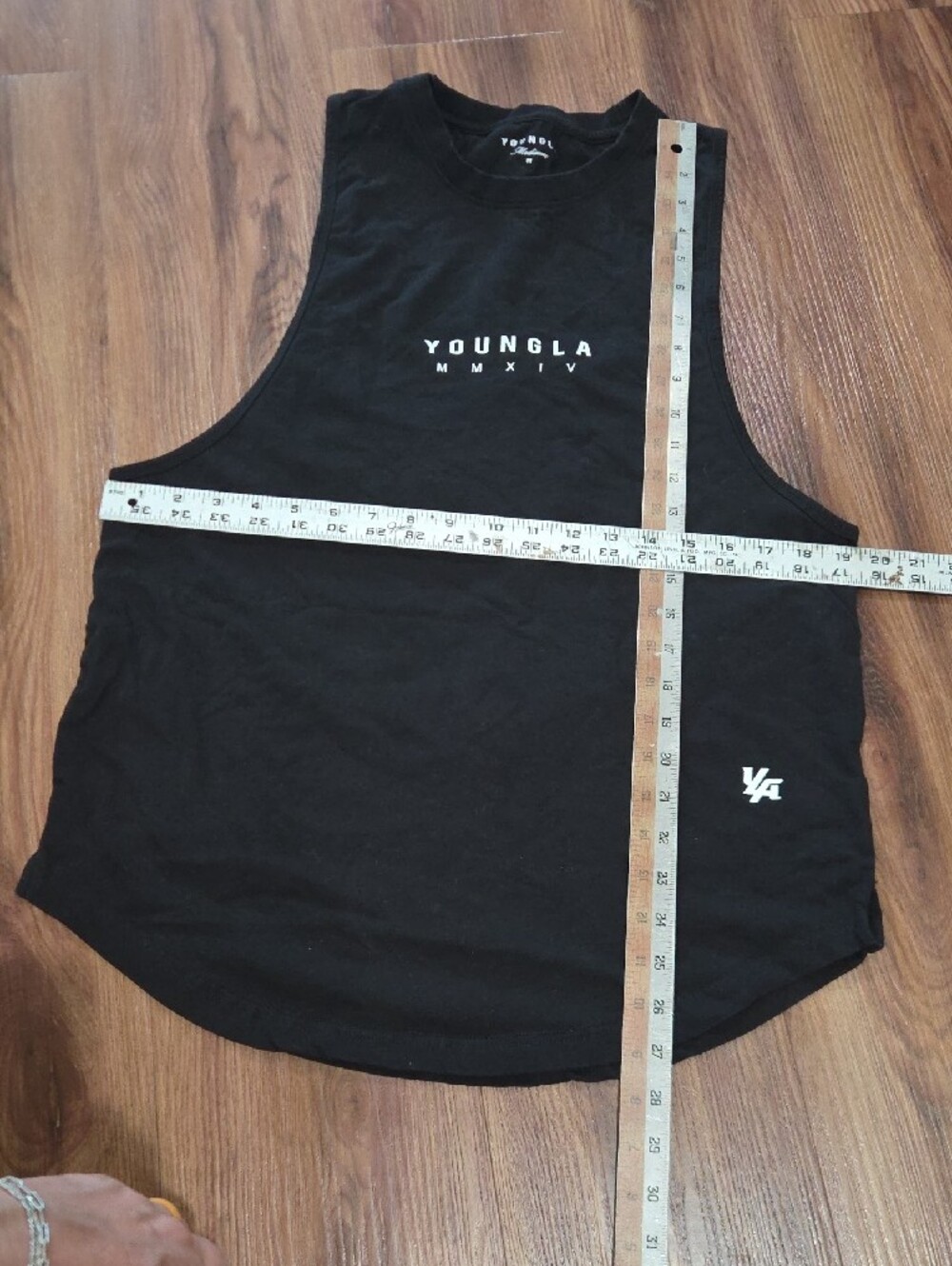 YoungLA Black Tank Top Gym Workout Top Size Medium - Picture 5 of 6